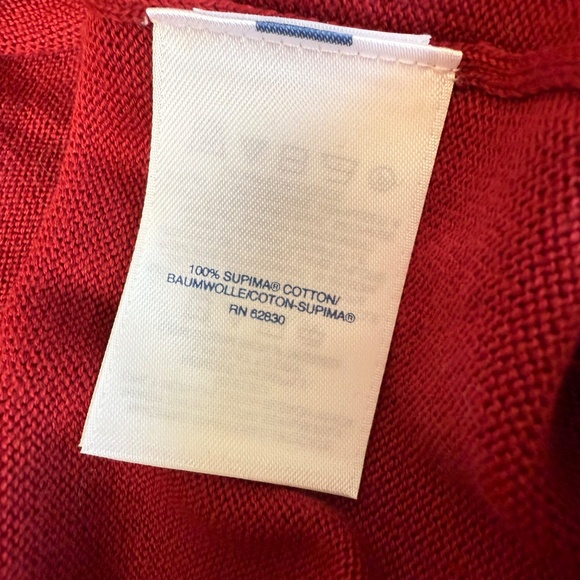 Lands End Supima Cotton Cardigan Sweater Mens Large 42-44 Red Grandpacore - Picture 5 of 9